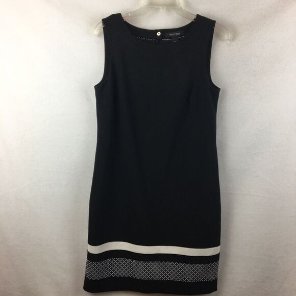 White House Black Market Geometric Hem Sleeveless Shift Dress 6 - Picture 3 of 8